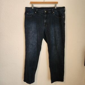 David Britton Buffalo Jackson Straight Stretch Dark Blue Denim Jeans, Size 40x30
